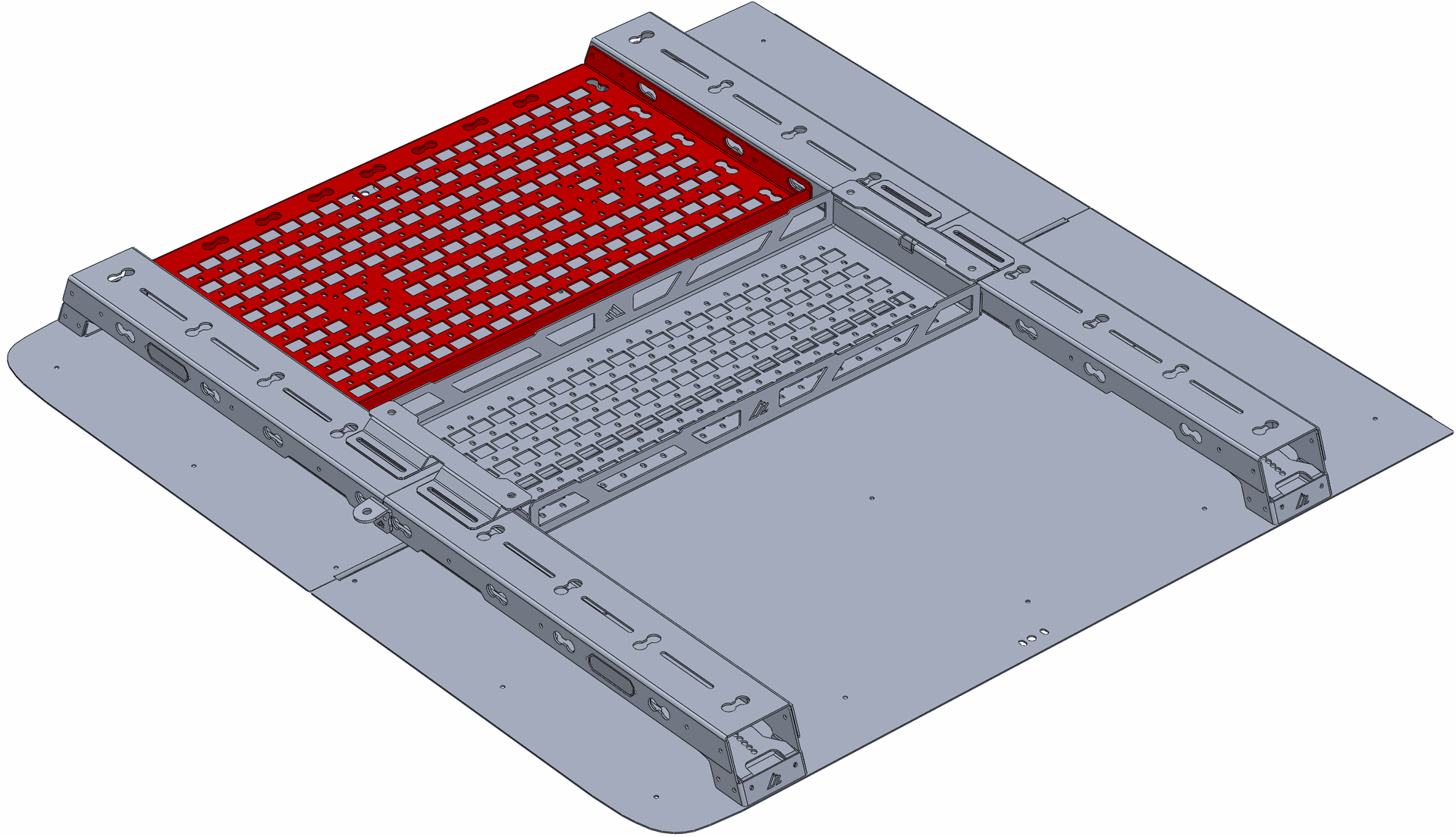 Dual Rotopax Mounting Tray with MOLLE for Ford Ranger Bed Rack RAIL System